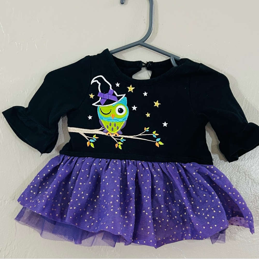 Baby Starters Black and Purple Owl Halloween Dress